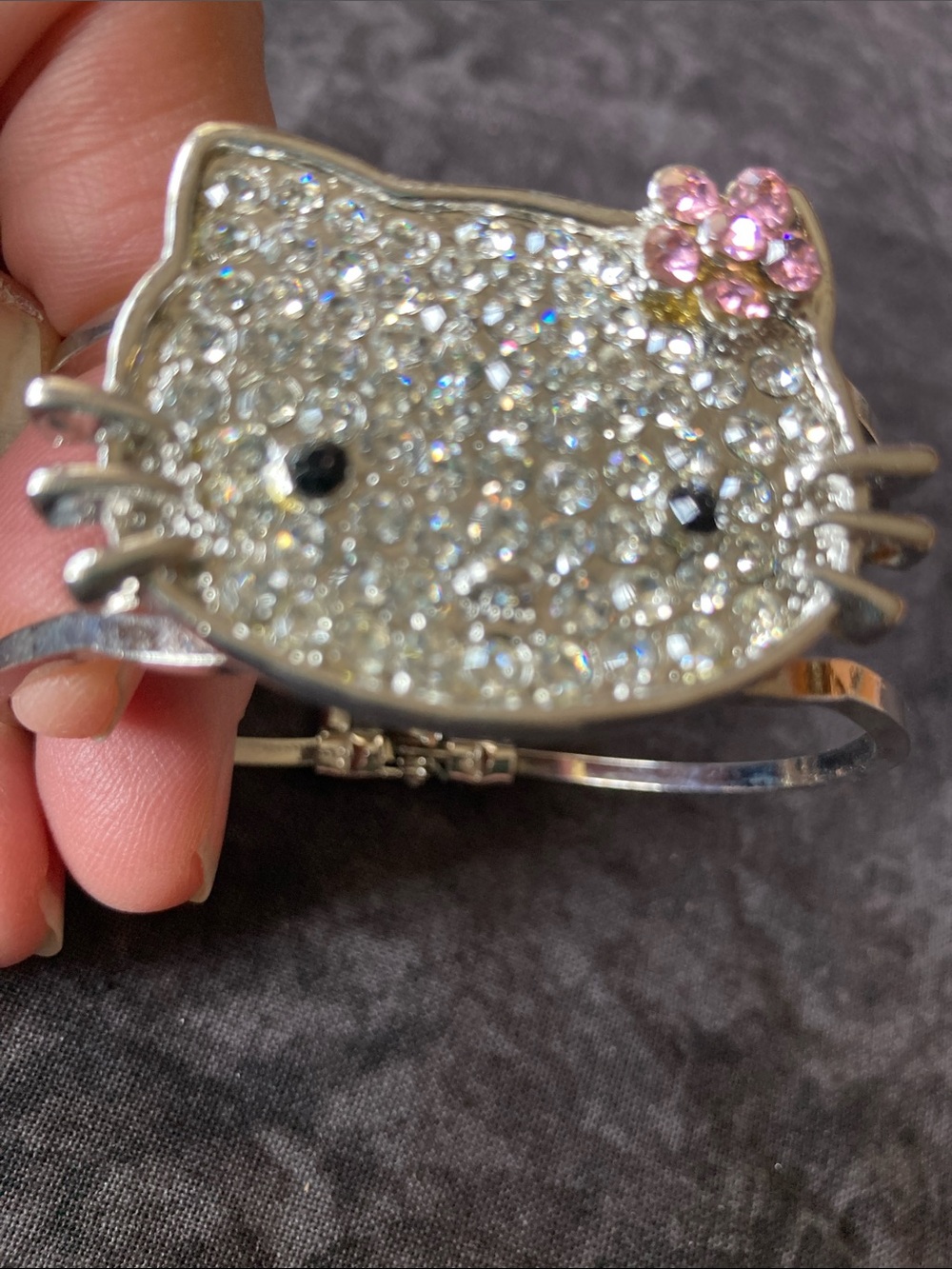 Hello Kitty Rhinestone Bangle Bracelet